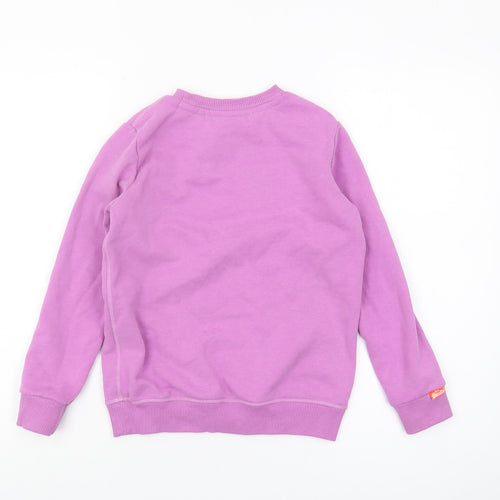 Superdry Girls Purple Pullover Sweatshirt 7 Years Logo Casual