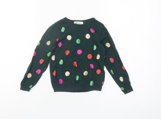 H&M Girls Multicoloured Polka Dot Pullover Jumper, 3-4 Years