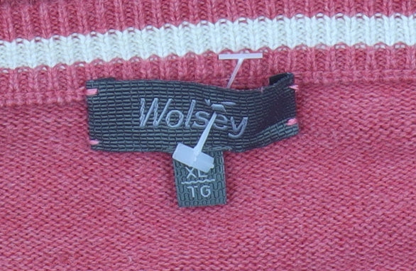 Wolsey Men's Red Cotton Pullover Jumper, XL, Casual