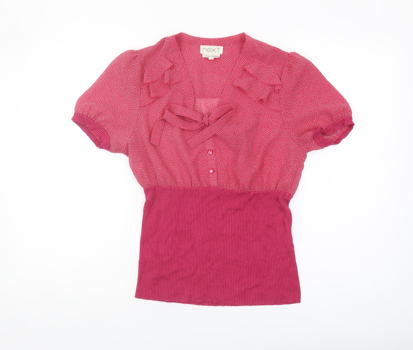 Next Women's Red Blouse Size 12 Short Sleeve