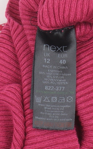 Next Women's Red Blouse Size 12 Short Sleeve