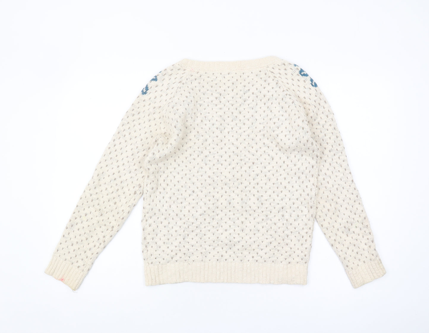 FatFace Women's Ivory Floral Knit Pullover Jumper Size 10