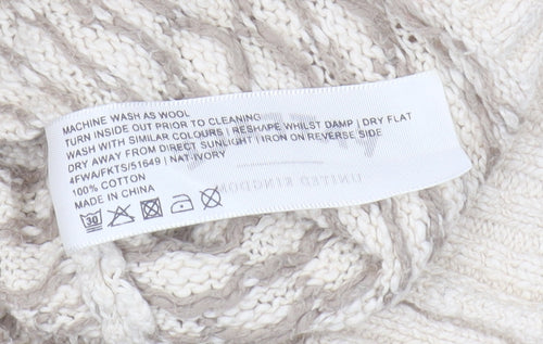 FatFace Women's Ivory Floral Knit Pullover Jumper Size 10