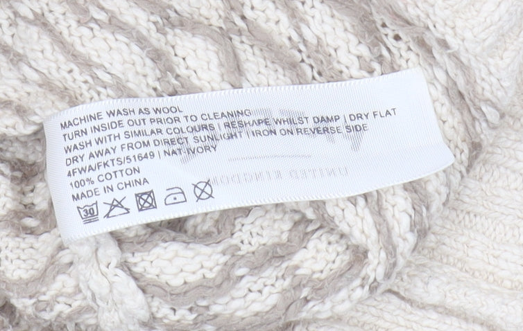 FatFace Women's Ivory Floral Knit Pullover Jumper Size 10