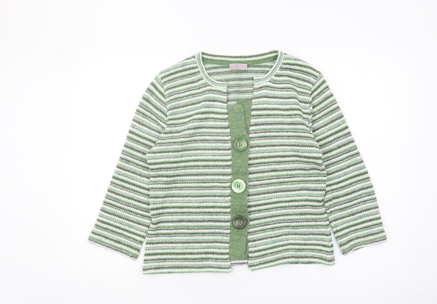 Marks and Spencer Women’s Green Striped Cardigan M