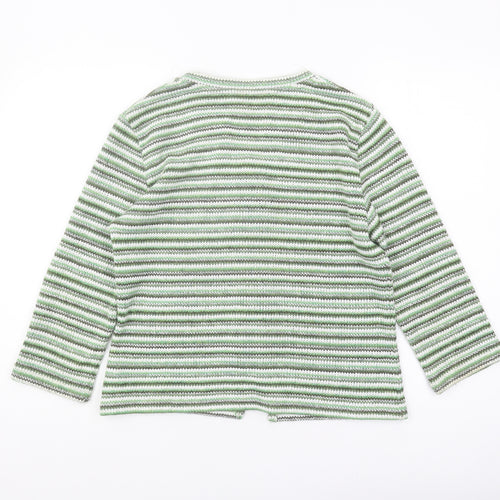 Marks and Spencer Women’s Green Striped Cardigan M