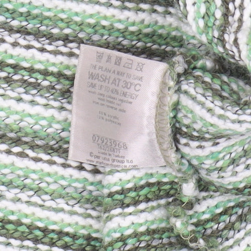 Marks and Spencer Women’s Green Striped Cardigan M