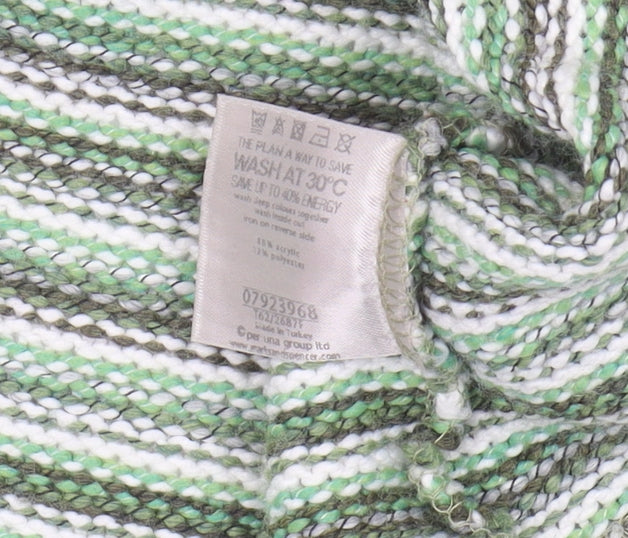 Marks and Spencer Women’s Green Striped Cardigan M
