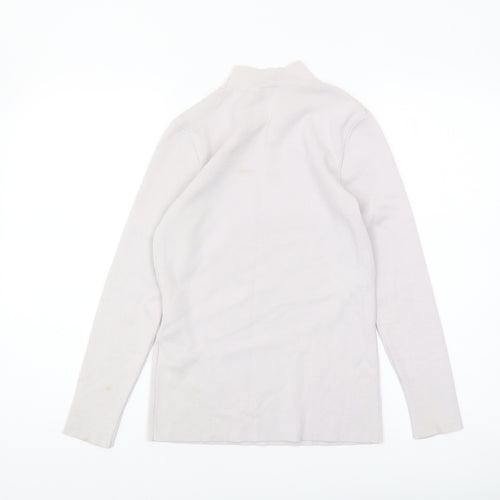 Reiss Women's Ivory Sequin Mock Neck Jumper XS