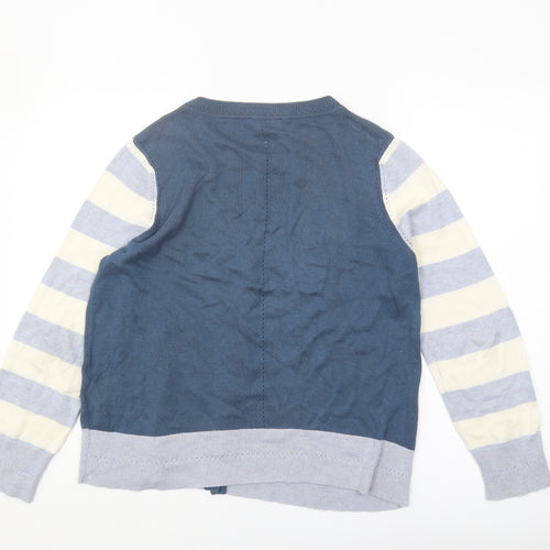 White Stuff Women's Blue Striped Cardigan Size 14