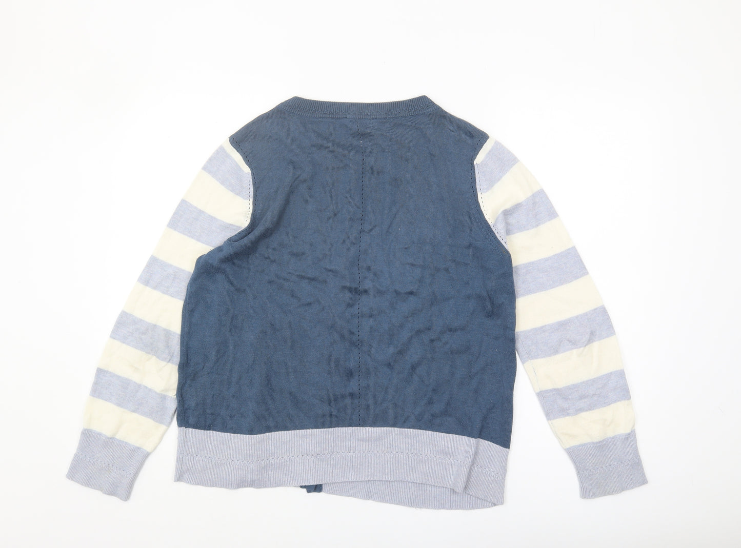 White Stuff Women's Blue Striped Cardigan Size 14