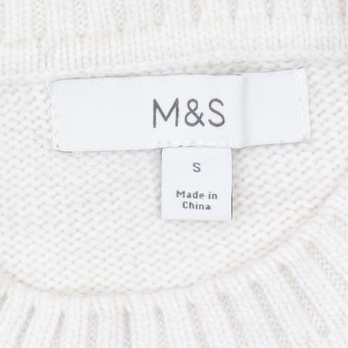 Marks and Spencer Women's Ivory Star Jumper S, Casual Knit