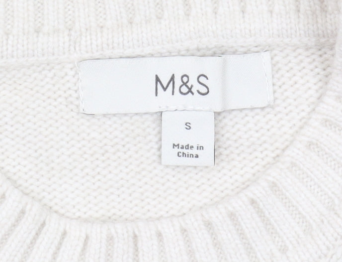 Marks and Spencer Women's Ivory Star Jumper S, Casual Knit