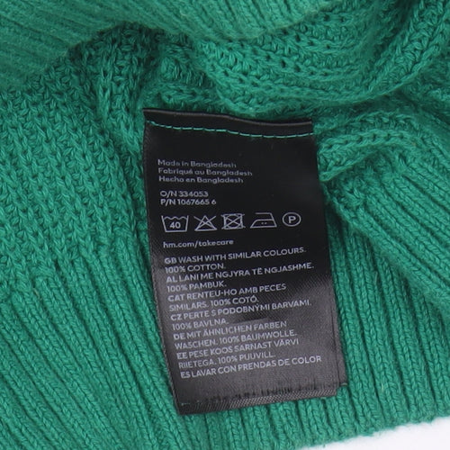H&M Girls Green Pullover Jumper V-Neck Size 18