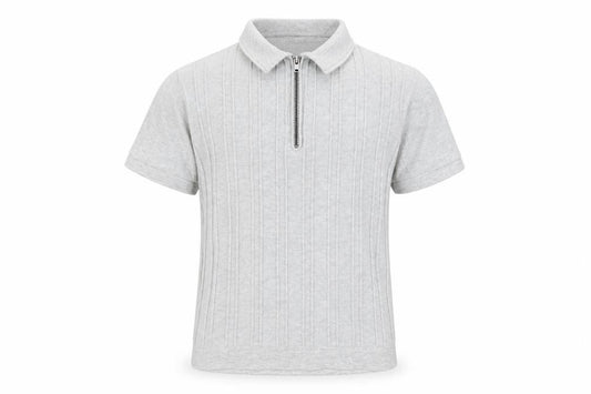 Next Boys Grey Zip Polo Jumper, 8 Years