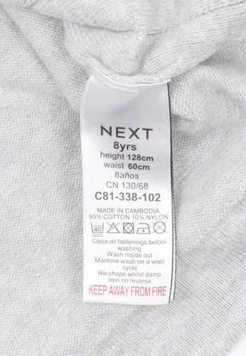 Next Boys Grey Zip Polo Jumper, 8 Years