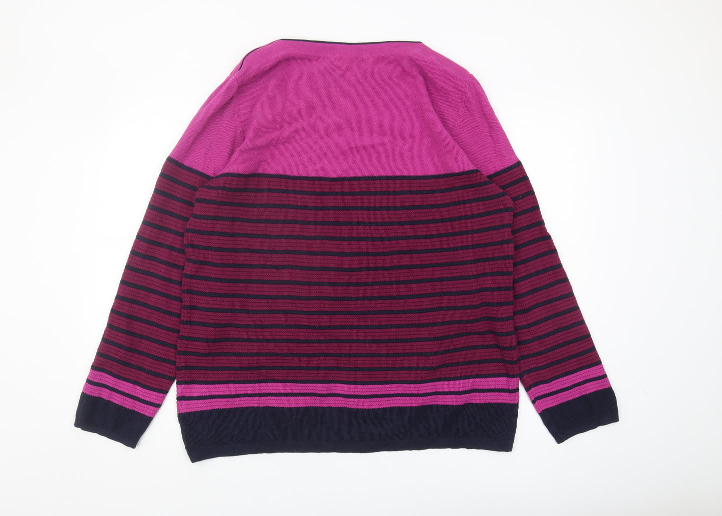 Isle Women’s Pink Striped Pullover Jumper Size L