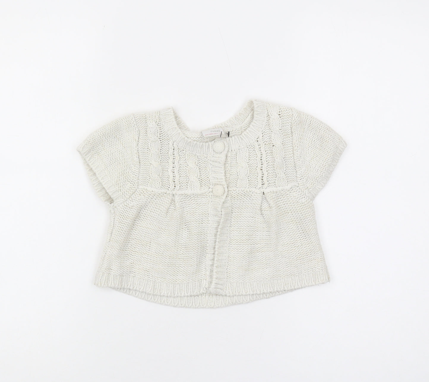 Next Girls White Short Sleeve Cardigan, Size 3-4 Years