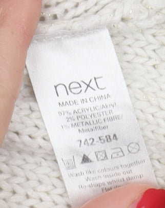 Next Girls White Short Sleeve Cardigan, Size 3-4 Years