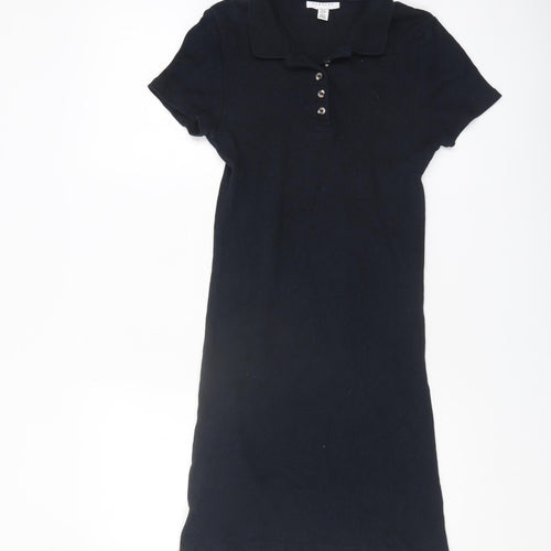 Topshop Women's Black Collared Shirt Dress Size 12