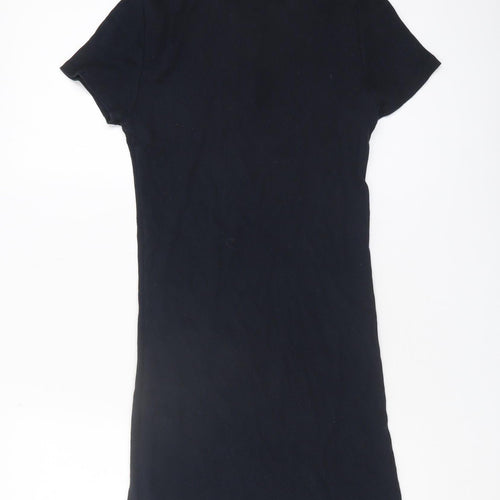 Topshop Women's Black Collared Shirt Dress Size 12