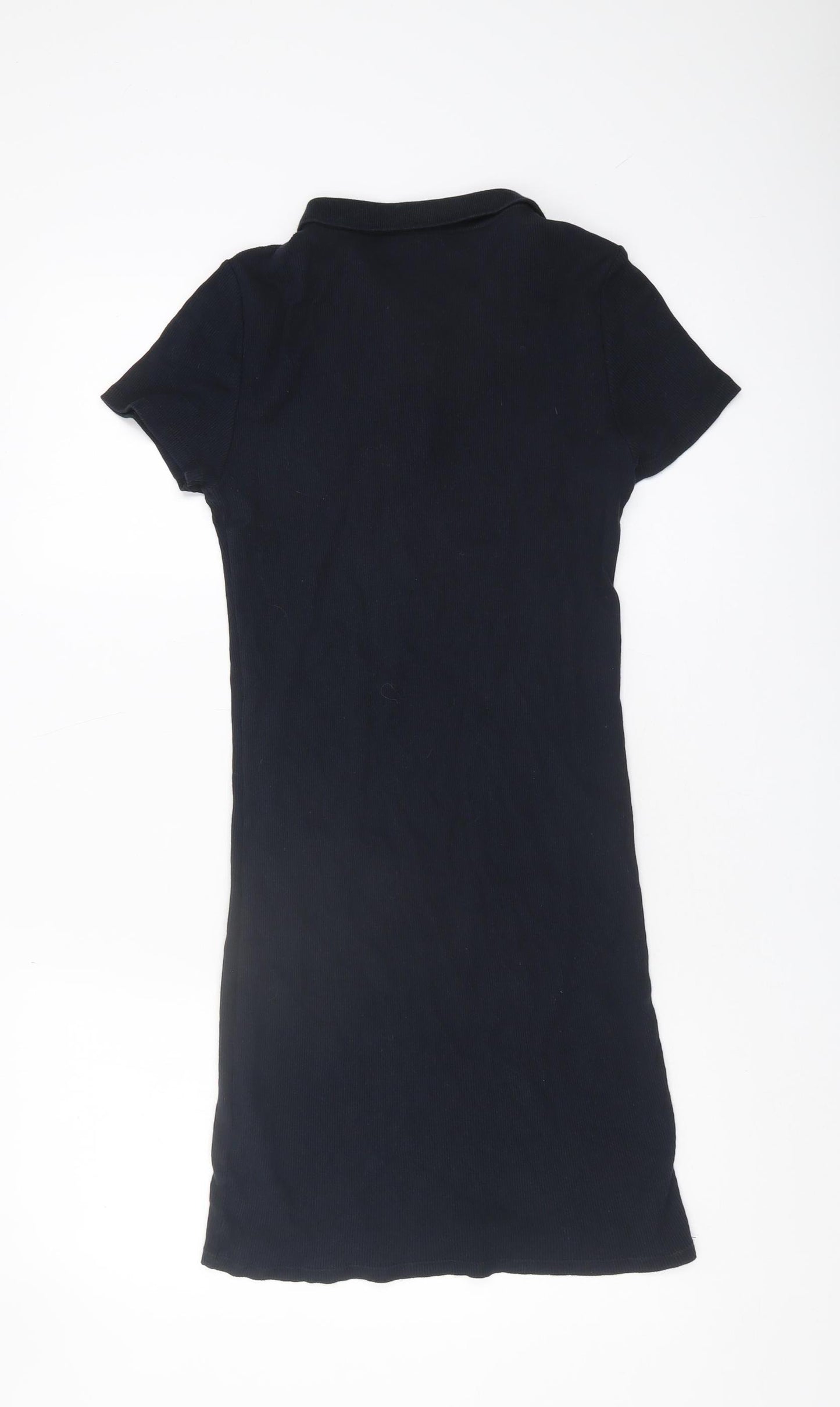 Topshop Women's Black Collared Shirt Dress Size 12