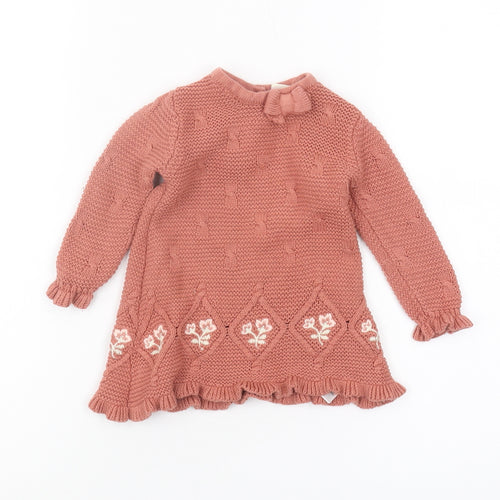 Cynthia Rowley Pink Floral Knit Jumper Unisex 3-6M Pullover