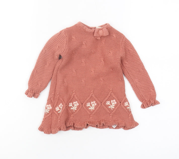 Cynthia Rowley Pink Floral Knit Jumper Unisex 3-6M Pullover