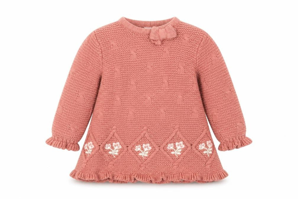 Cynthia Rowley Pink Floral Knit Jumper Unisex 3-6M Pullover