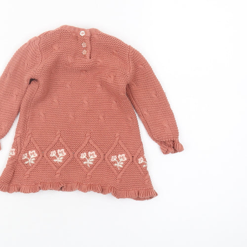 Cynthia Rowley Pink Floral Knit Jumper Unisex 3-6M Pullover