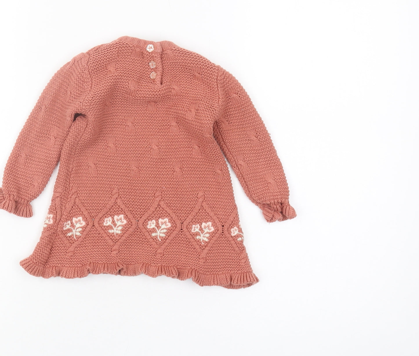 Cynthia Rowley Pink Floral Knit Jumper Unisex 3-6M Pullover