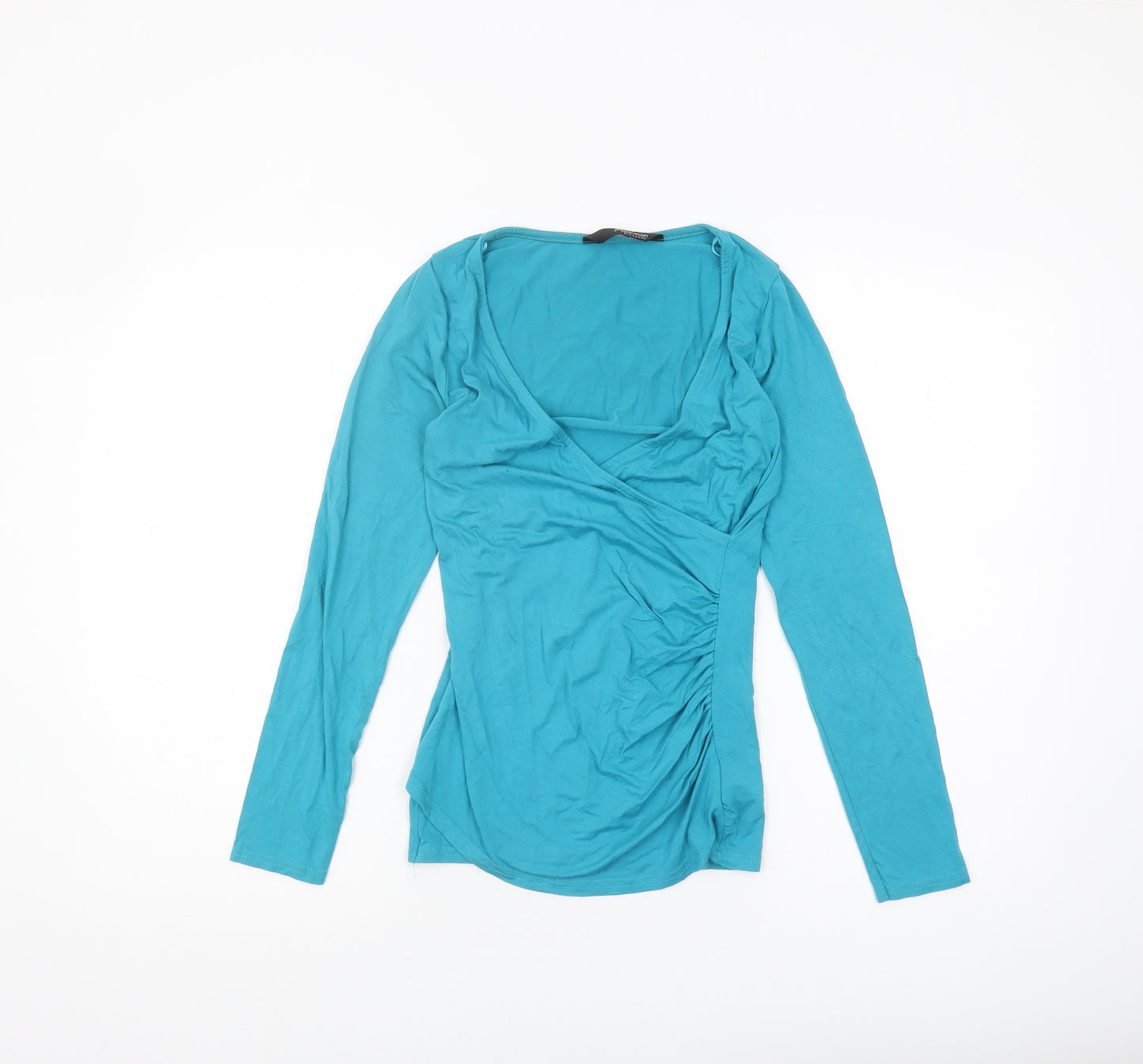 Jane Norman Women's Blue Wrap Blouse, Size 8