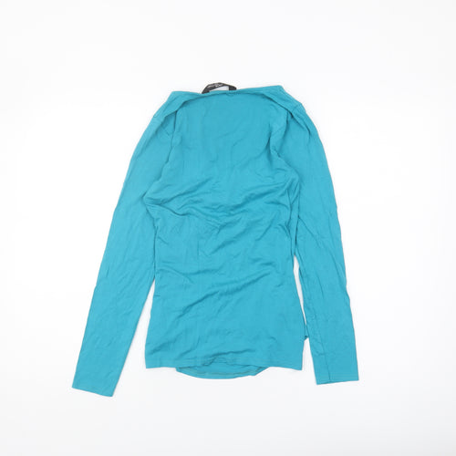 Jane Norman Women's Blue Wrap Blouse, Size 8