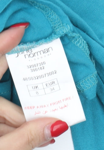 Jane Norman Women's Blue Wrap Blouse, Size 8