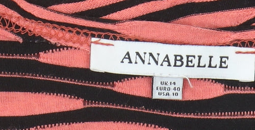 Annabelle Women's Multicoloured Striped T-Shirt Size 14