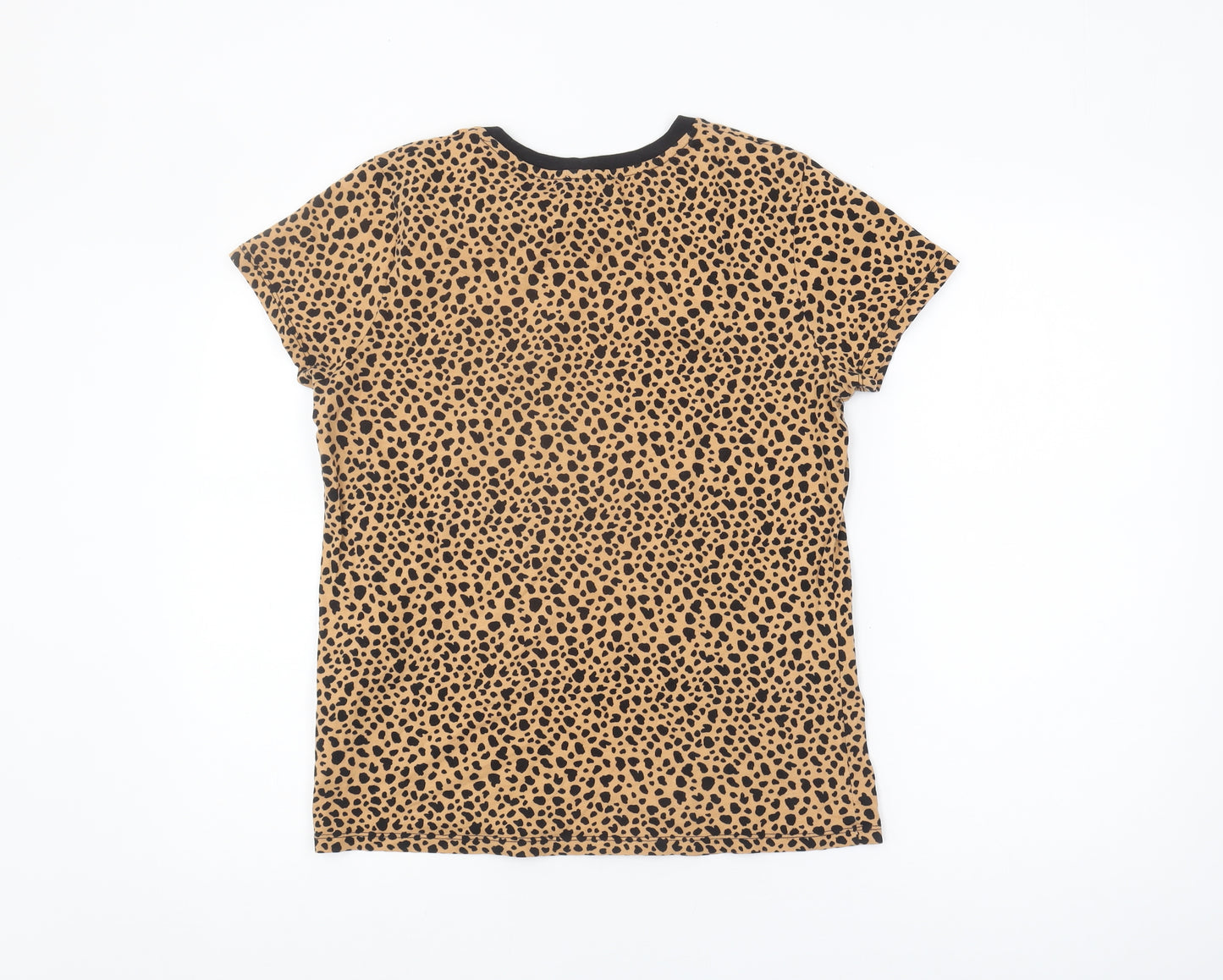 Warehouse Women's Beige Animal Print Ringer T-Shirt