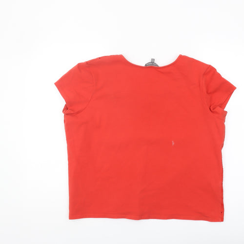 Laura Ashley Red Women's Floral Embroidered Blouse Size 18