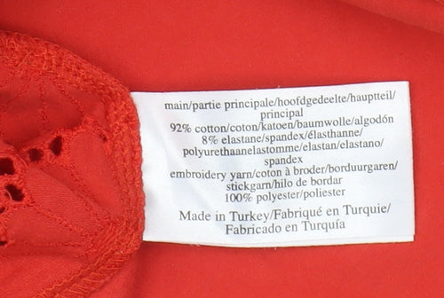 Laura Ashley Red Women's Floral Embroidered Blouse Size 18