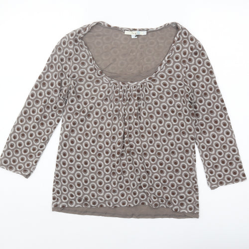 Boden Women's Brown Geometric Blouse Size 8