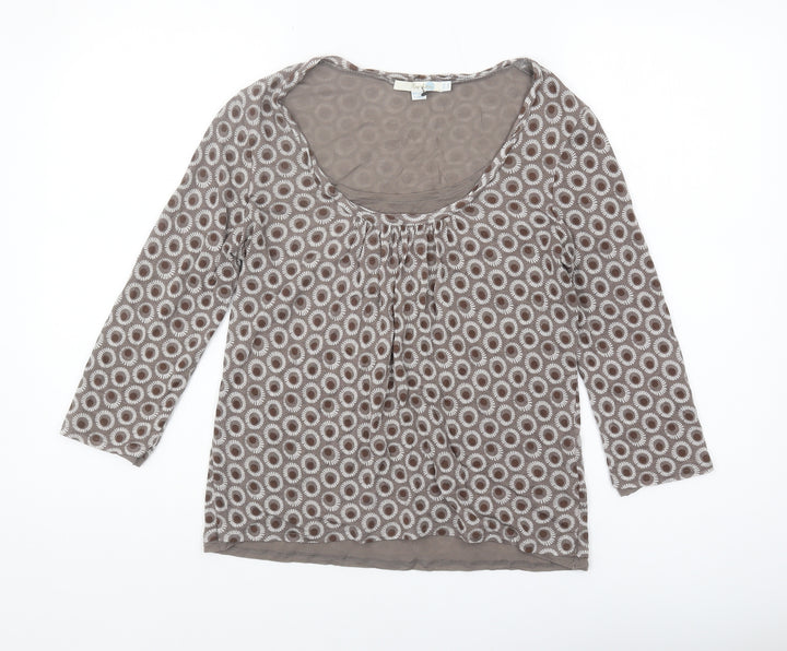 Boden Women's Brown Geometric Blouse Size 8