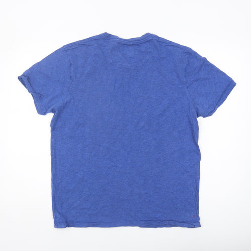 Fat Face Men's Blue Cotton V-Neck T-Shirt M