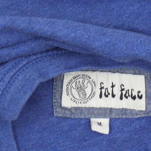 Fat Face Men's Blue Cotton V-Neck T-Shirt M