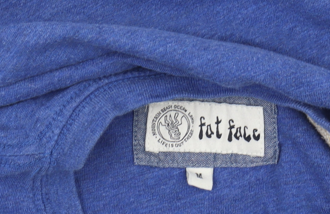 Fat Face Men's Blue Cotton V-Neck T-Shirt M