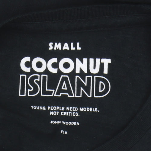 Coconut Island Men's Black Graphic Long Sleeve T-Shirt S