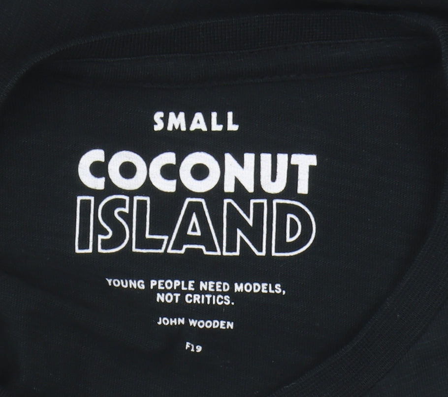Coconut Island Men's Black Graphic Long Sleeve T-Shirt S