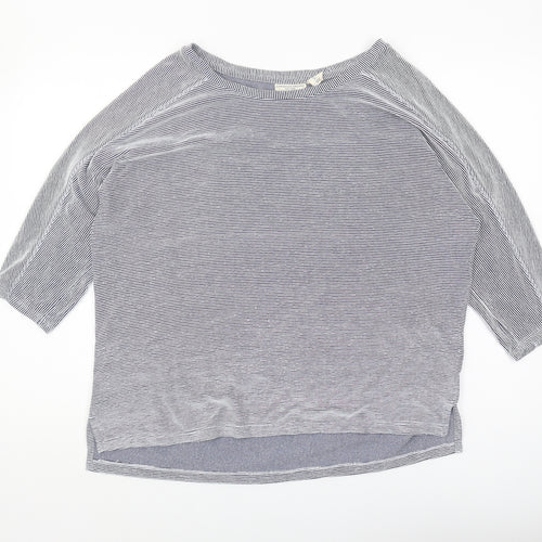 Christian Siriano Women's Blue Striped T-Shirt, Size L