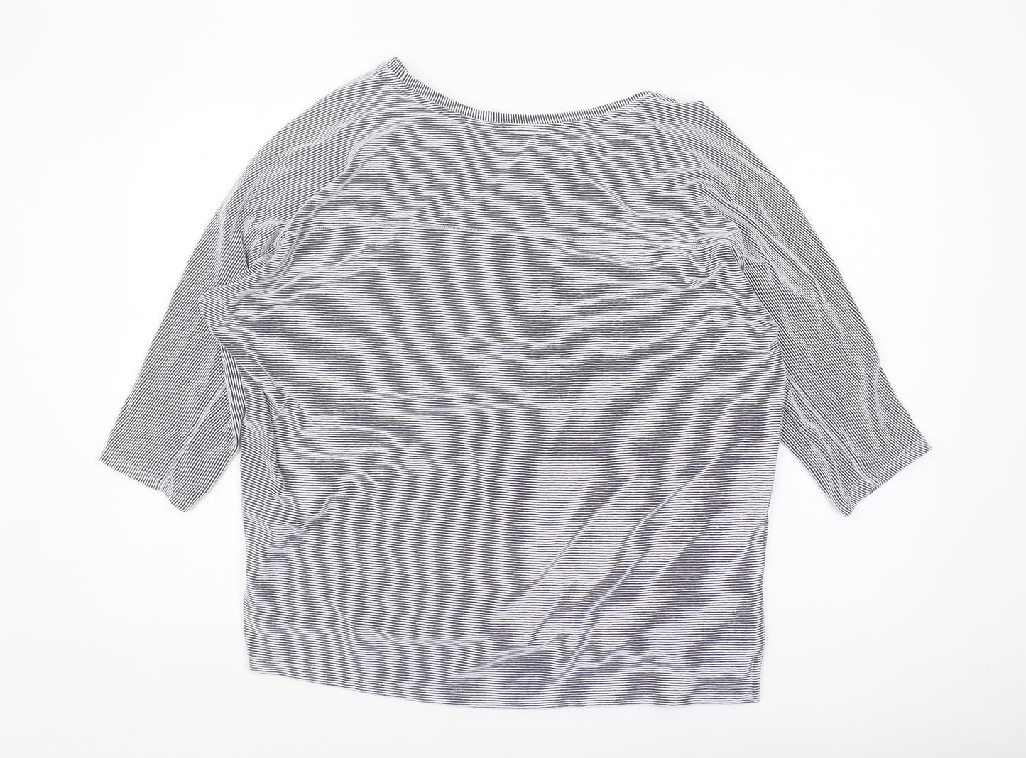 Christian Siriano Women's Blue Striped T-Shirt, Size L