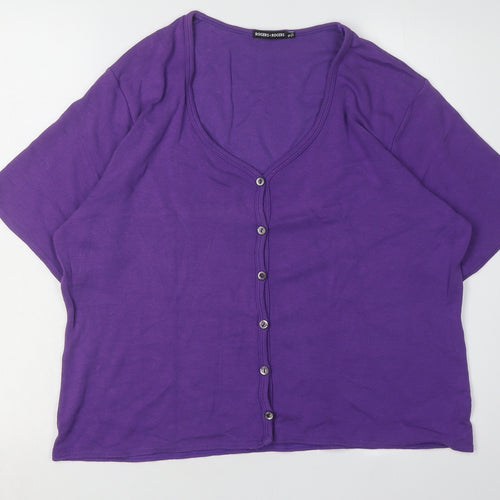 Rogers + Rogers Women's Purple V-Neck Cardigan Size 20