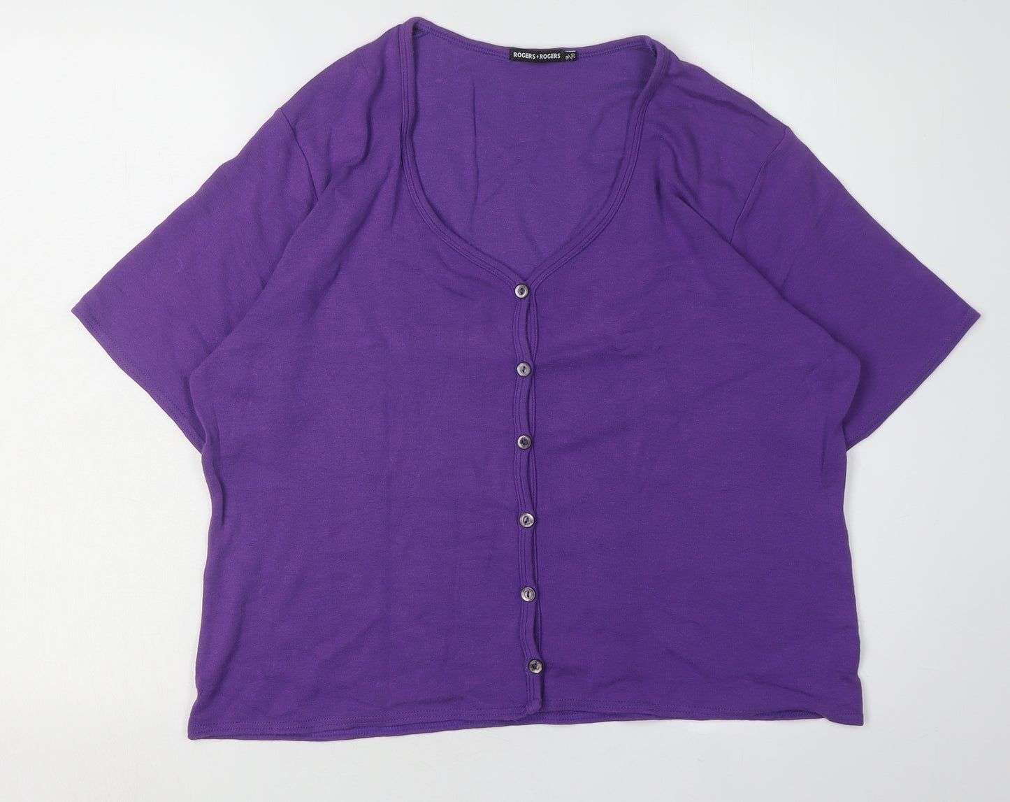 Rogers + Rogers Women's Purple V-Neck Cardigan Size 20