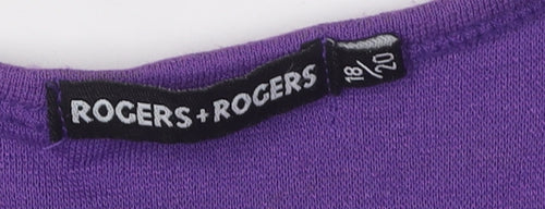 Rogers + Rogers Women's Purple V-Neck Cardigan Size 20